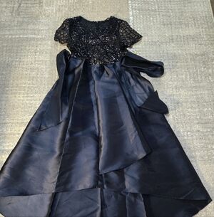 Elegant Blue Sequin Womens Dress